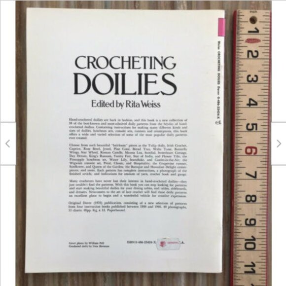 Crocheting Doilies Dover Needlework Series Vintage Pattern Book Rita Weiss 1976 - Picture 2 of 6